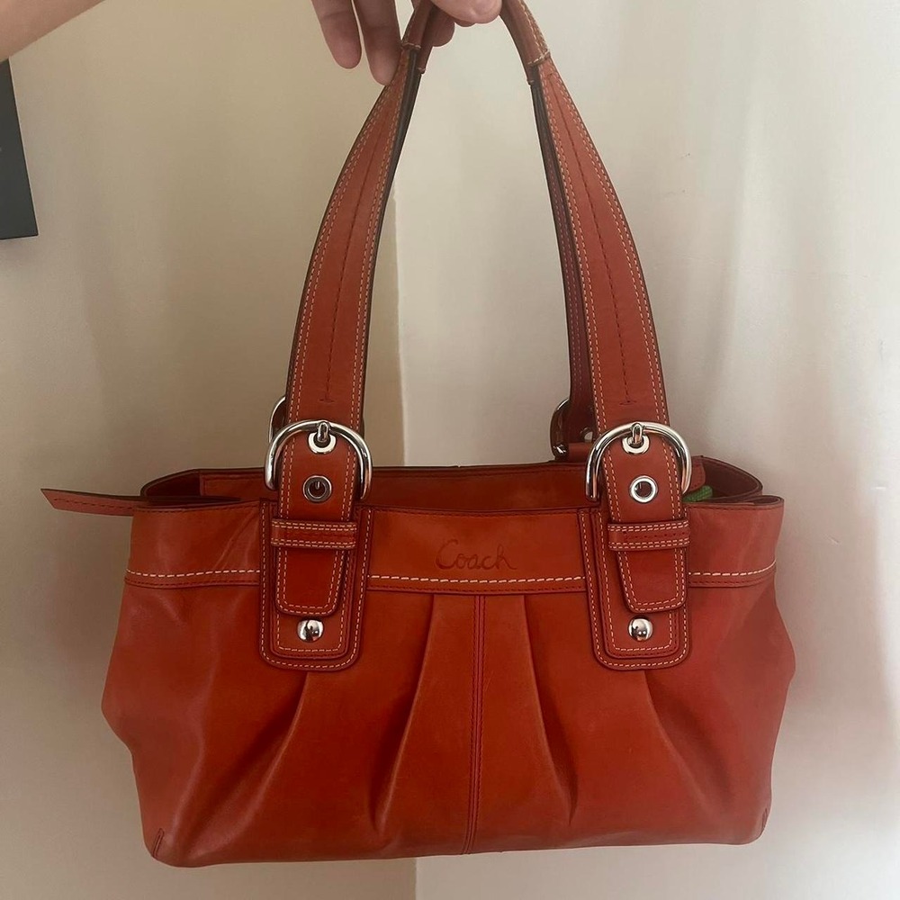 Y2K 2000s Coach SoHo Pleated Leather Gallery Tote Shoulder bag / handbag